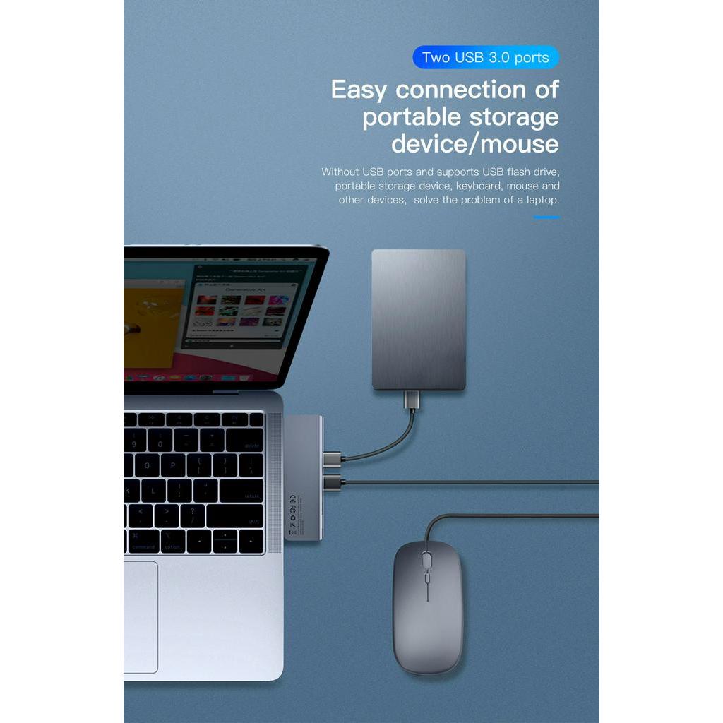 BASEUS POWER Hub Chuyển Đổi Usb-C Hub Type-C Sang Multi Ports Usb 3.0 Cho Macbook Pro Air Usbc Hab