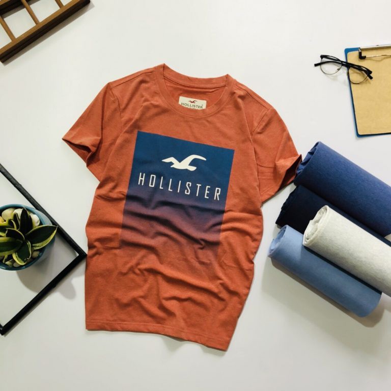 Áo thun nam tay ngắn cổ tròn Hollister M2 cổ tròn, vải cottn cao cấp 4 chiều