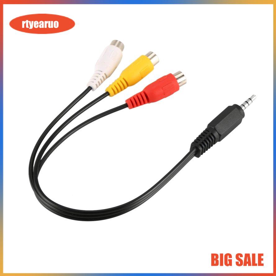 Dây Cáp Chuyển Đổi Âm Thanh 3.5mm Mini Aux Male Sang 3 Rca Female