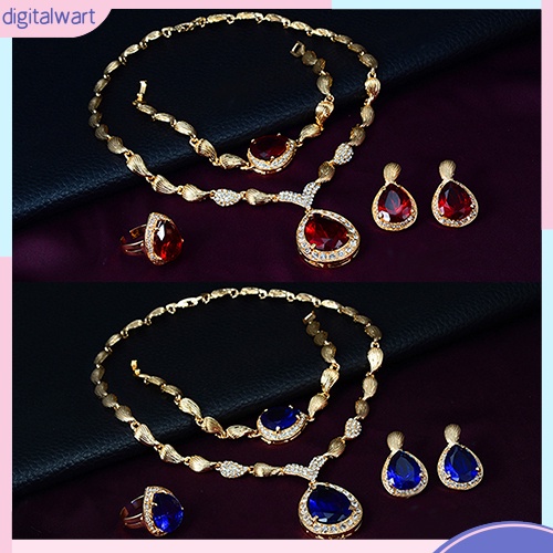 Set trang sức đính đá hình giọt nước sang trọng