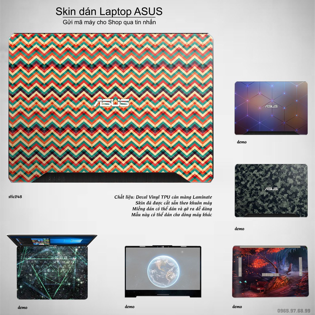 Skin dán Laptop Asus in hình Chevron - stic249 (inbox mã máy cho Shop)