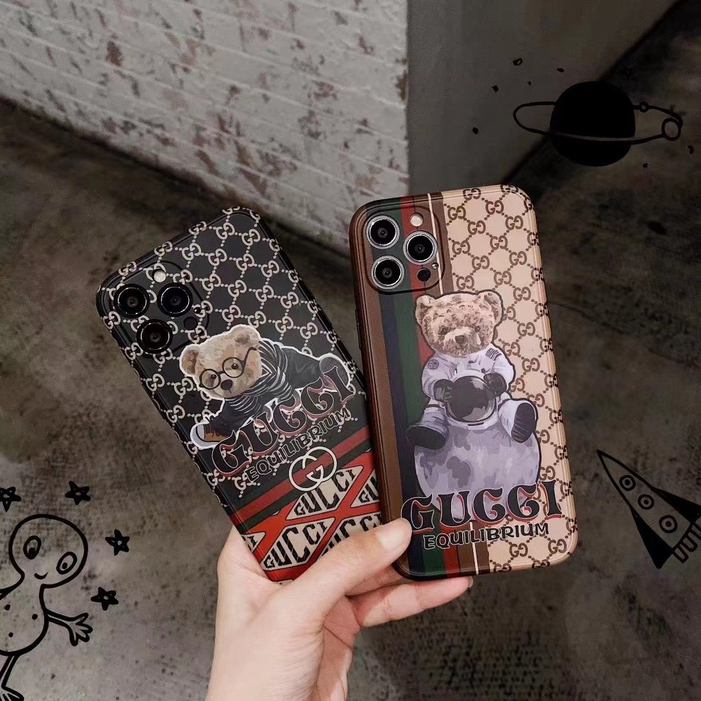Ốp Điện Thoại In Hình Gấu GUCCI Sang Trọng Cho iphone 13 Pro Max i13 13pro i11 11ProMax i11 iX XR Xs Max 7plus 8plus 12Pro 12 Pro Max