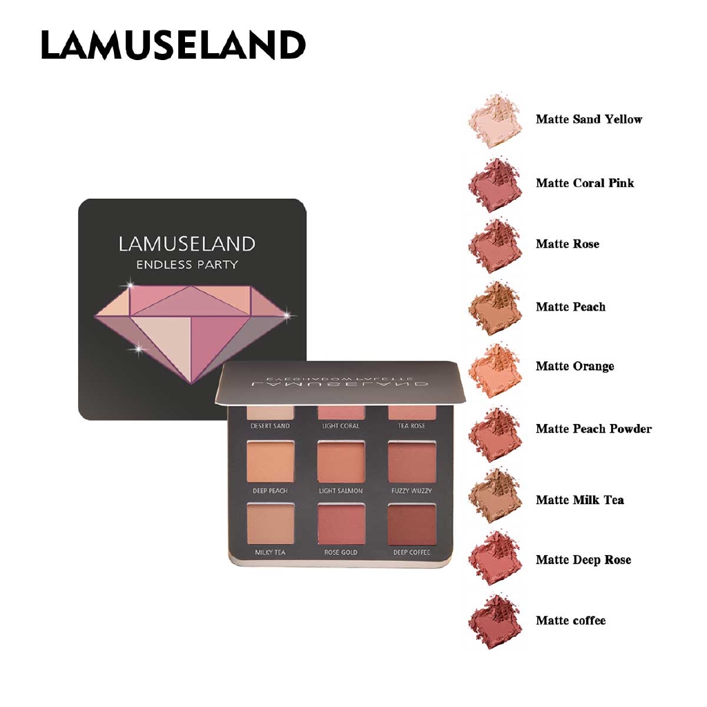 Bảng Phấn Mắt + Cọ Đánh Phấn Mắt LAMUSELAND LAS302 Trang Điểm Thời Thượng 40g | BigBuy360 - bigbuy360.vn