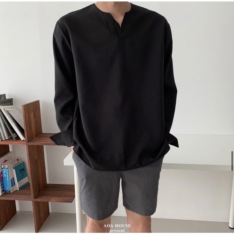 Sơ Mi Cổ V - Front Wheat V Shirt (3color) | BigBuy360 - bigbuy360.vn