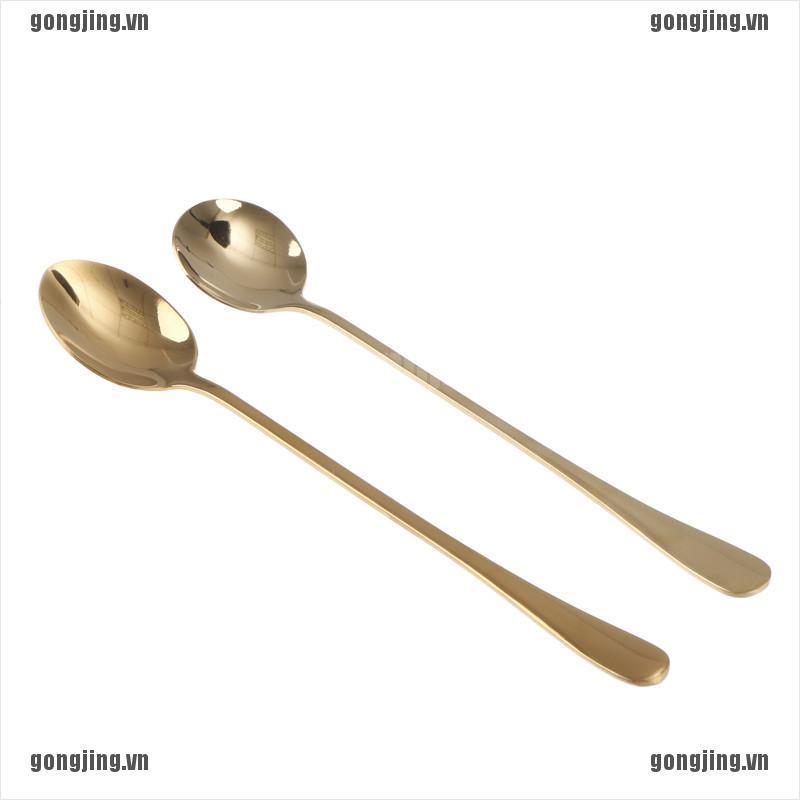 1 Muỗng Cà Phê Cán Dài Bằng Thép Không Gỉ