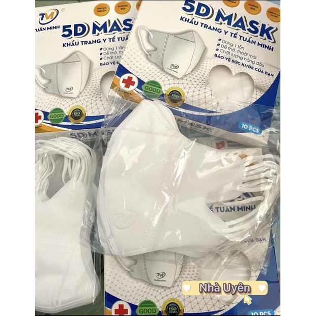 1 hộp khẩu trang 5D mask Tuấn Minh kháng khuẩn chính hãng