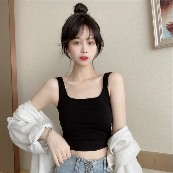 Áo Bra Cotton Cổ Vuông Dáng Lừng Basic 1809
