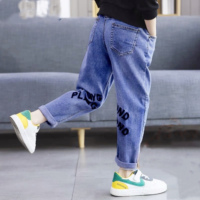 Quần Jeans Dài Ống Đứng Thời Trang Cho Bé Trai