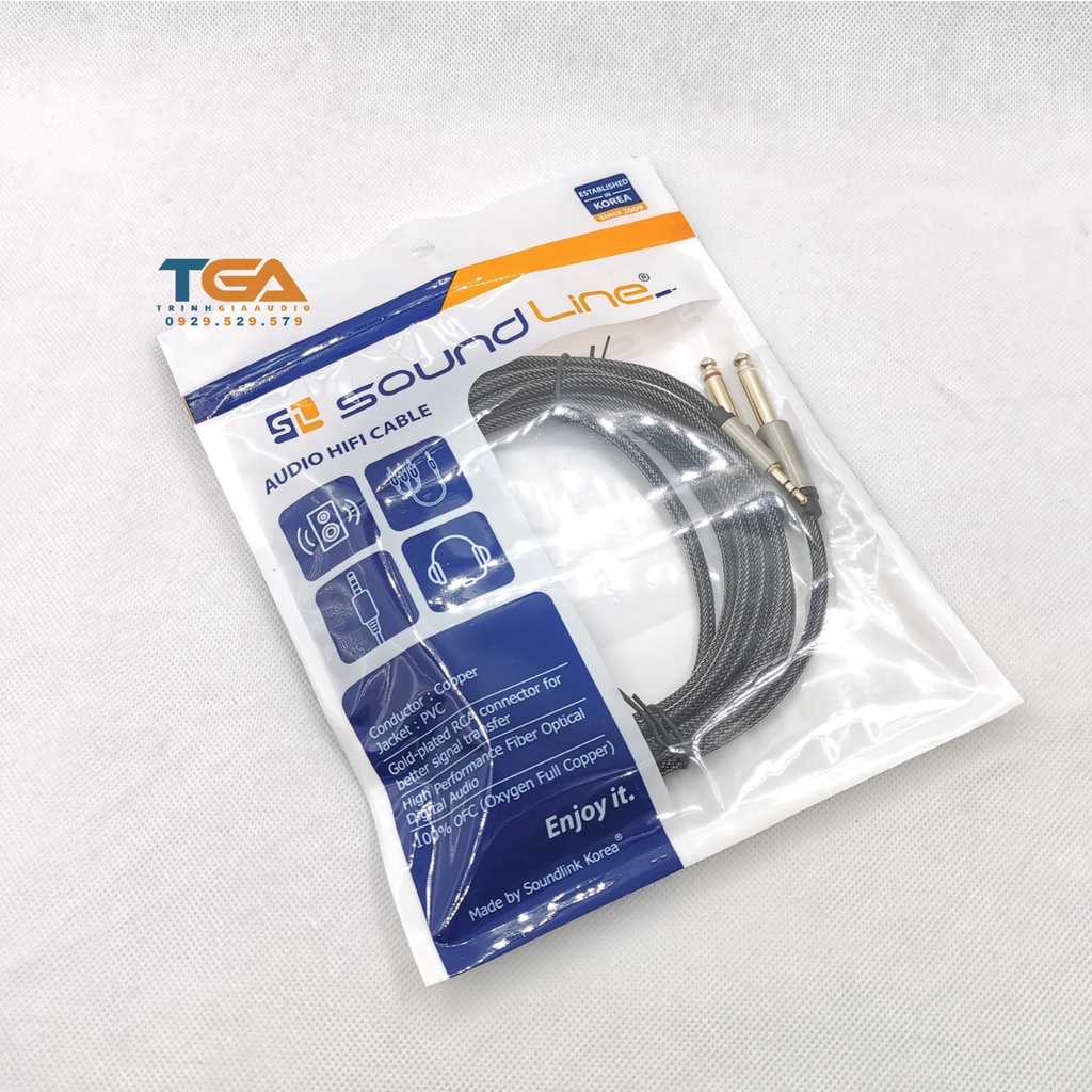 Dây jack tín hiệu 3.5 ra 2 đầu 6 ly