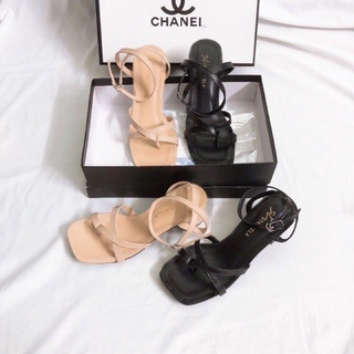 Giày sandal gót 5 phân quai chéo xỏ ngón