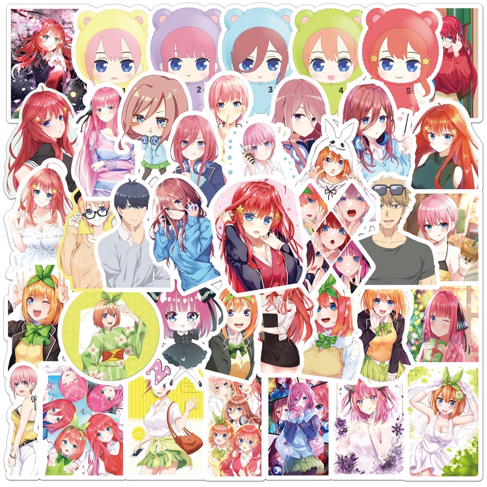 Bộ 50 Sticker The Quintessential Quintuplets Dán Trang Trí Xe Máy/Điện Thoại/Laptop/Va Li