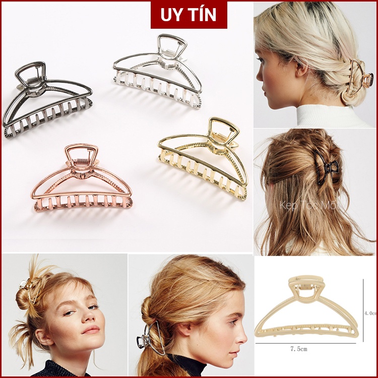 [4 mẫu]Kẹp Tóc Nữ Hottrend Cặp Càng Cua Kim Loại Sang Chảnh Xinh Xắn KT21D