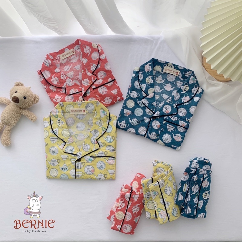 Bộ Thu Đông Pizama Thô Hàn 8-16kg Bé Trai - Bé Gái