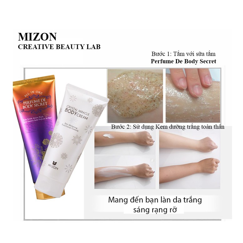 Kem dưỡng trắng da toàn thân Crystal Miracle Body Cream 200ml