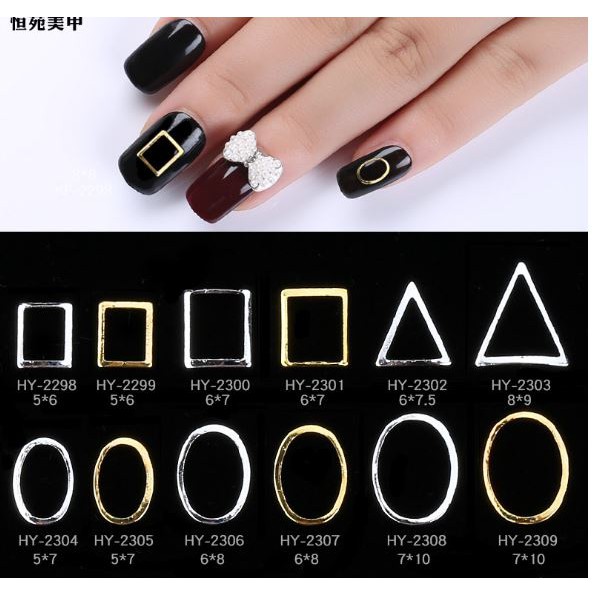 Set 50 charm sắt rỗng tạo kiểu trang trí móng