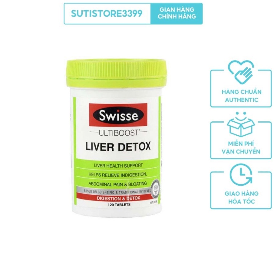 Viên uống Giải Độc Gan Swisse Ultiboost Liver Detox 120v, 200v - Úc