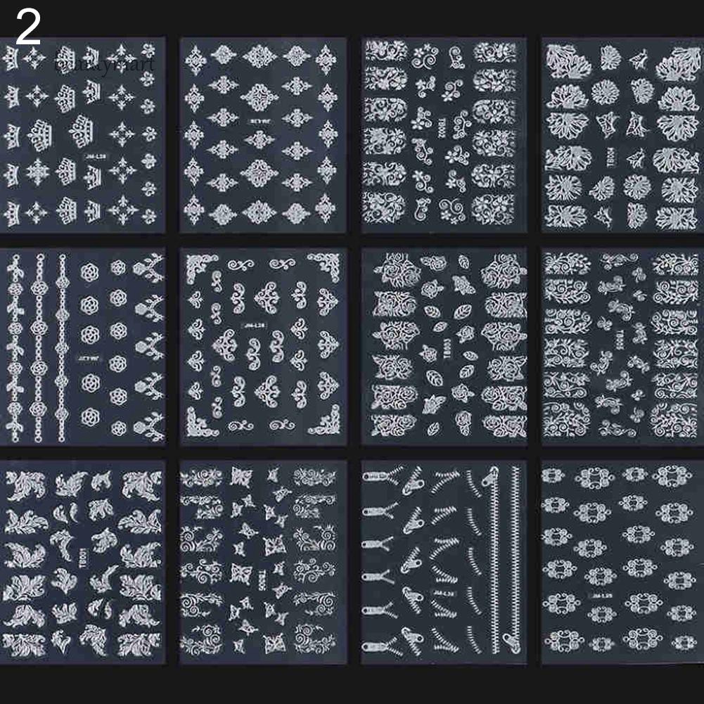 [Hàng mới về] Set 12 tấm miếng dán trang trí móng nghệ thuật