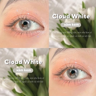 Kính áp tròng Cloud White Hàn Quốc màu xám tây không viền
