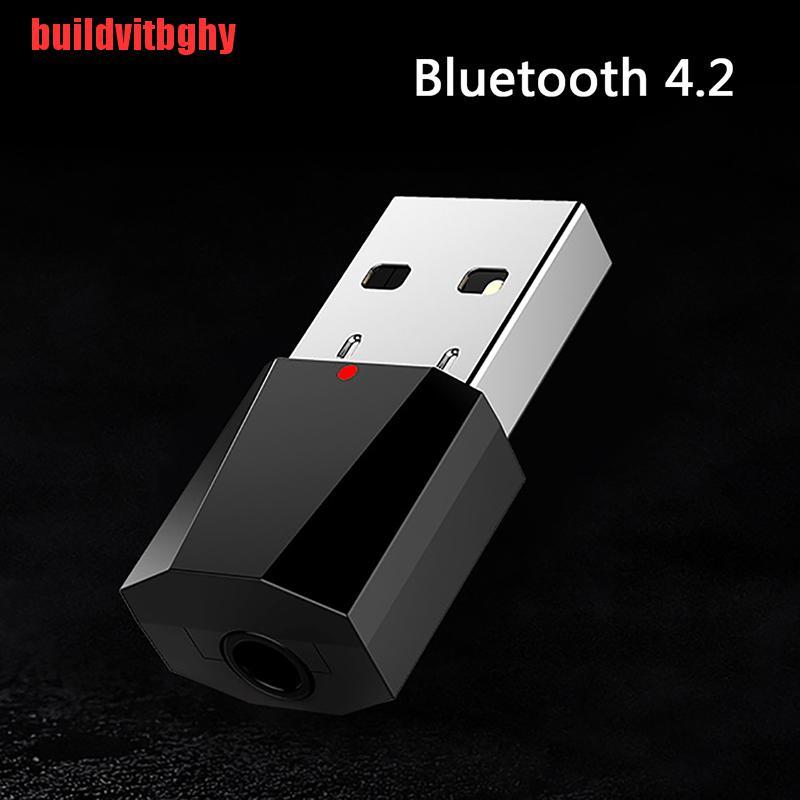 (Mua-Code) Usb Bluetooth 4.2 Không Dây Âm Thanh Stereo Cổng 3.5mm Cho Loa Xe Hơi