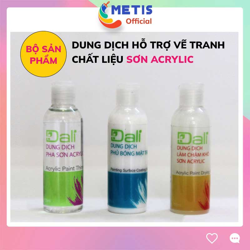 Dung dịch Phủ bóng pha màu Acrylic hỗ trợ vẽ tranh số hoá METIS OFFICIAL