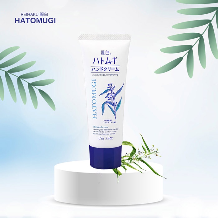 Kem Dưỡng Da Tay Hạt Ý Dĩ Reihaku Hatomugi Hand Cream 65g