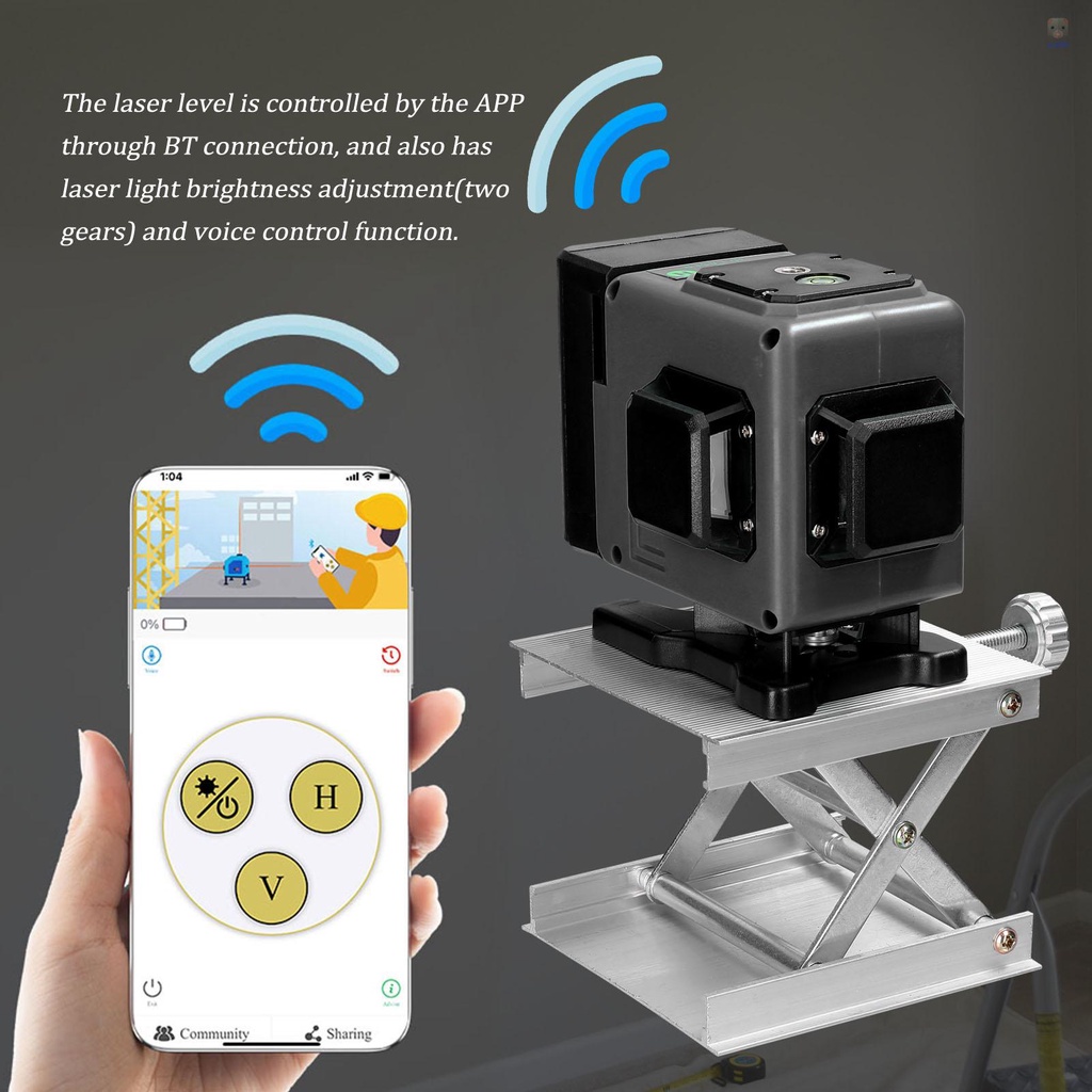 Máy Đo Bằng Tia Laser Mini 12 Đường Đa Năng 3 Cấp Độ° Máy Cân Bằng Pin Lithium Tự Động Sạc USB Với Đường Kẻ Ngang