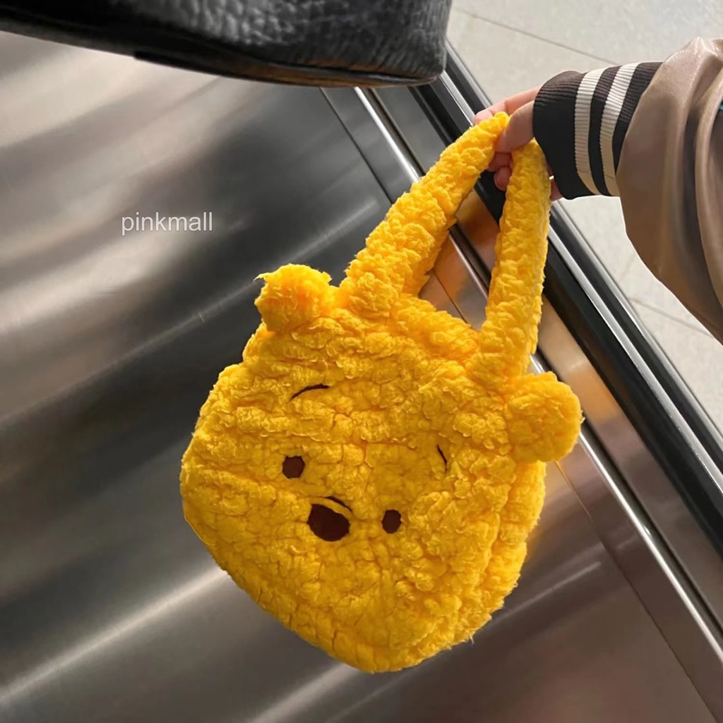 Túi tote nhân vật hoạt hình dễ thương, mới lạ, túi tote nhung, trâm cài hoạt hình ngẫu nhiên miễn phí, thời trang đa dạng cho bạn gái lựa chọn