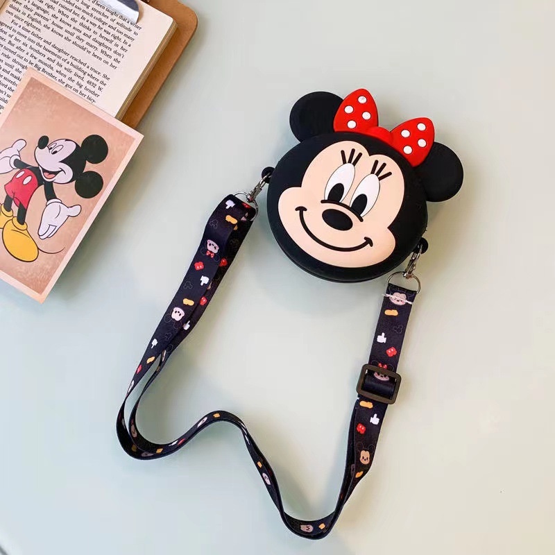 Túi đeo chéo cho bé trai bé gái kiểu dáng nhân vật hoạt hình mickey, minnie dễ thương E1089