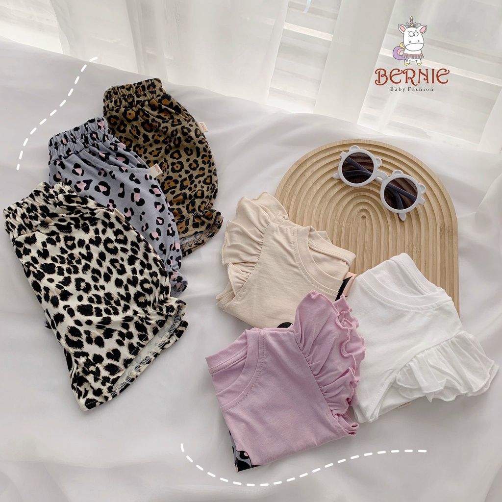 Bộ cotton cộc tay hoạ tiết micky bé gái, bộ thun mùa hè mềm mát cho bé