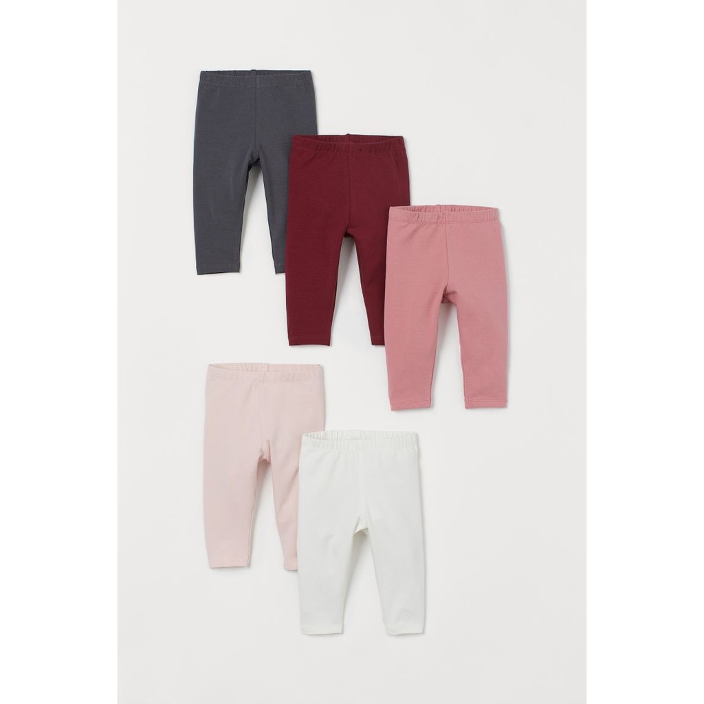 Set 5 legging tone đỏ bé gái HM UK săn SALE