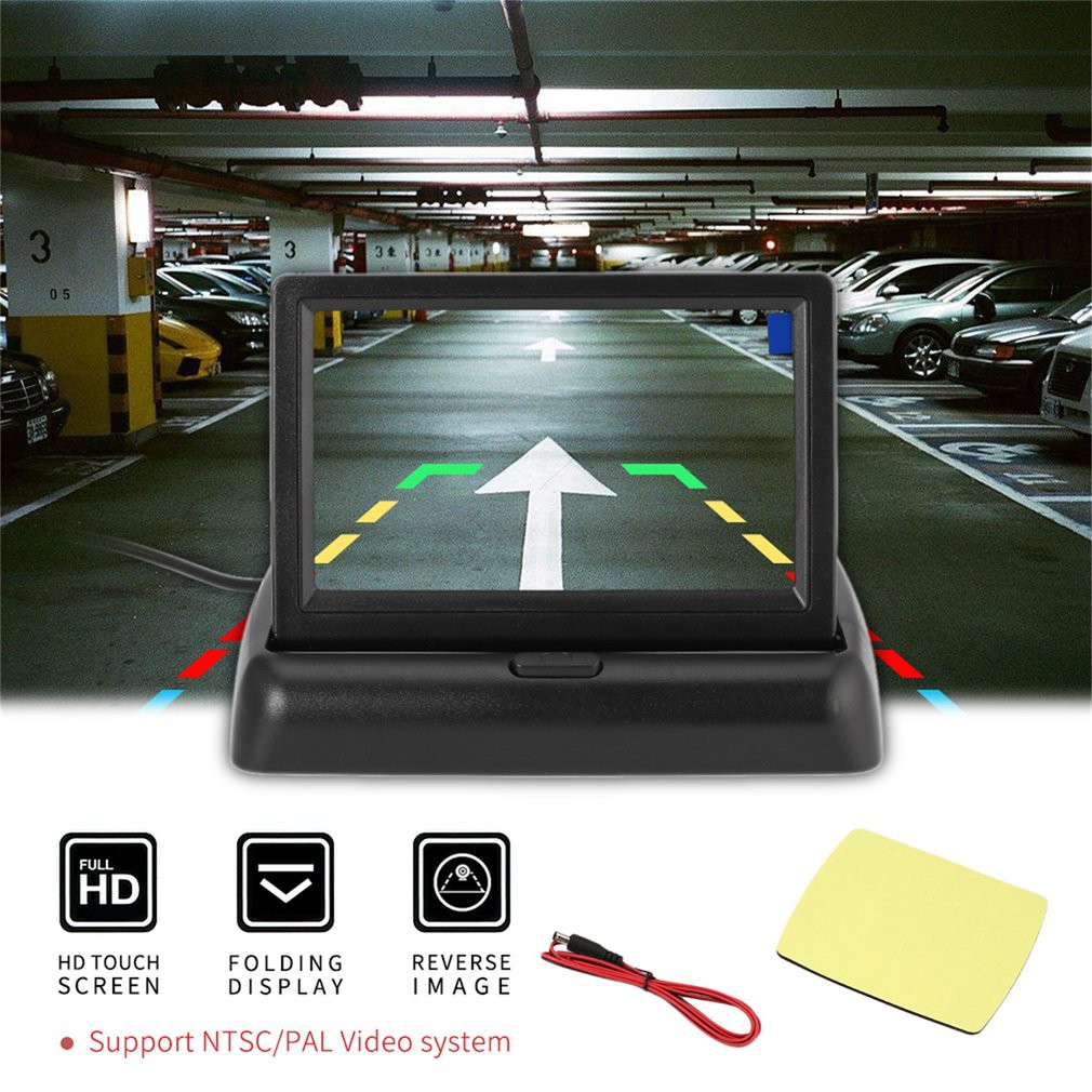 Màn Hình Camera Xe Hơi LCD 4.3 Inch, Màn Hình Hiển Thị Camera Lùi, Camera Cap Lề Dạng Gập Thông Minh