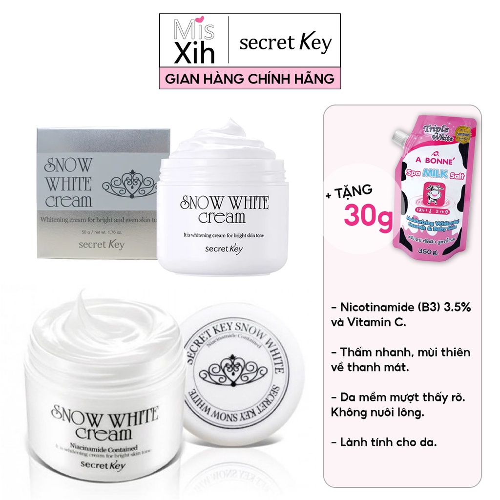 Kem dưỡng trắng da 4 trong 1 Secret Key Snow White Cream 50g Secret Key Chính Hãng - Miss Xinh