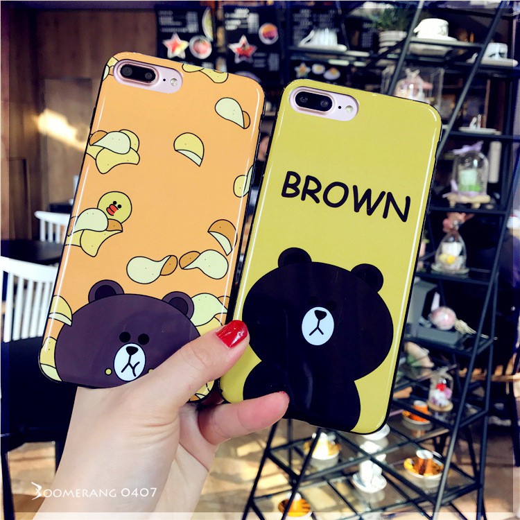 Ốp điện thoại Gấu Brown Thỏ Cony cho Iphone5/5s/6/6s/6plus/7/7plus