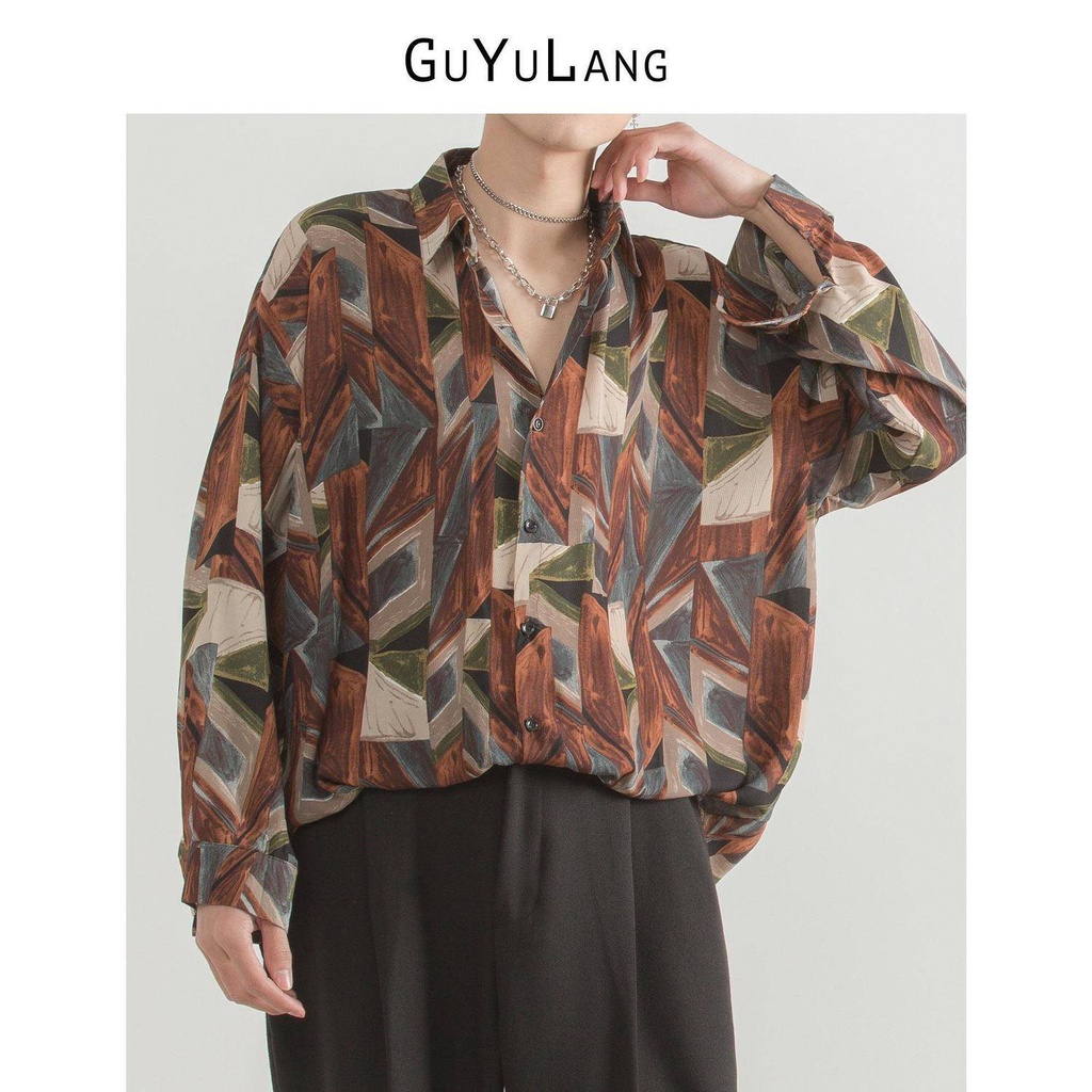 Áo Sơ Mi Tay Dài Kiểu Dáng Đơn Giản Phong Cách Retro Hàn Quốc Cho Nam