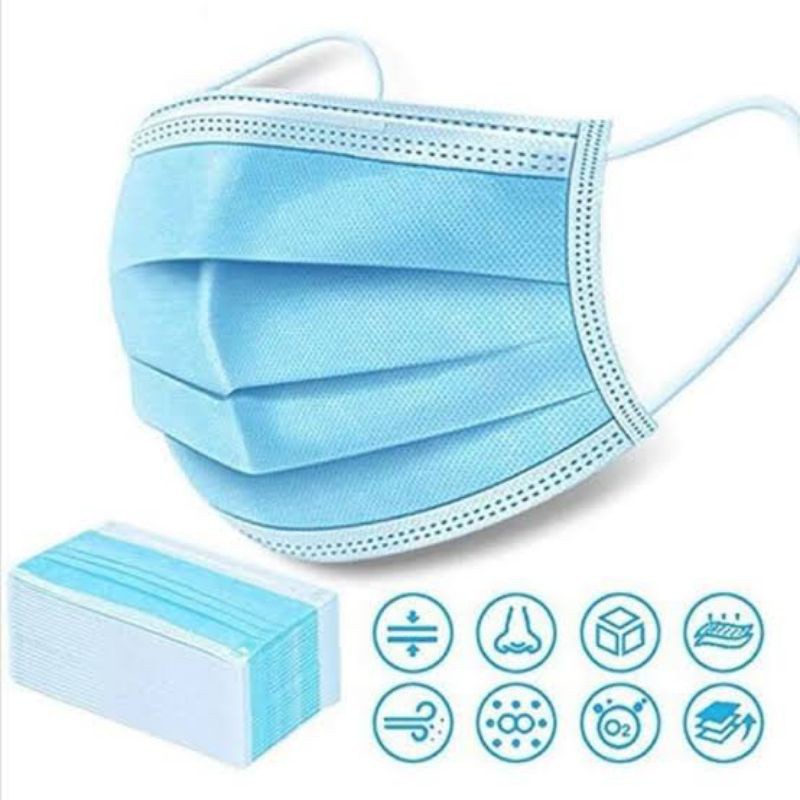 Khẩu trang y tế Blue Mask 4 lớp kháng khuẩn chống bụi mịn giọt bắn - Trung Đông pharmacy