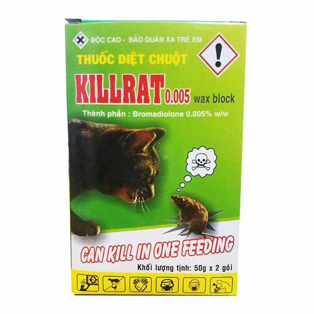 Thuốc diệt chuột KILLRAT, STORM 40gr/gói ( 2 gói/hộp ) Bả diệt chuột an toàn hiệu quả chuột chết ngoài sáng hàng công ty