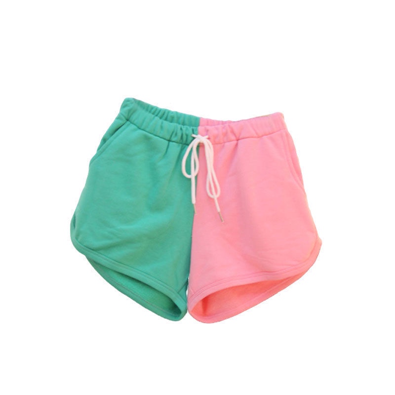 Quần Short Thể Thao Ống Rộng Lưng Cao Co Giãn Phối Màu Tương Phản Thời Trang Mùa Hè Cho Nữ | BigBuy360 - bigbuy360.vn