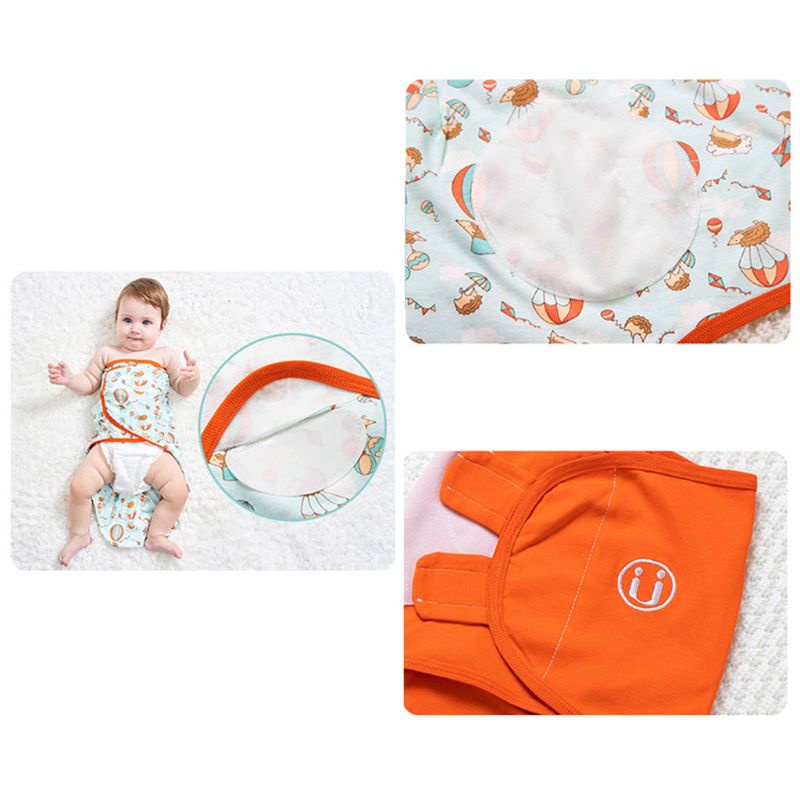 Bộ 2 Chăn Quấn Em Bé Từ 0-2 Tháng Tuổi Chất Liệu Cotton Mềm Mại Hình Kén Dễ Thương