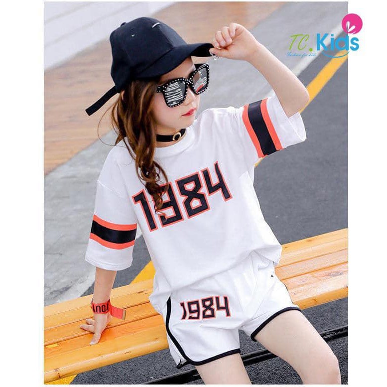 Bộ bé gái đùi Cute sang chảnh diện mùa hè thun cotton xinh mát