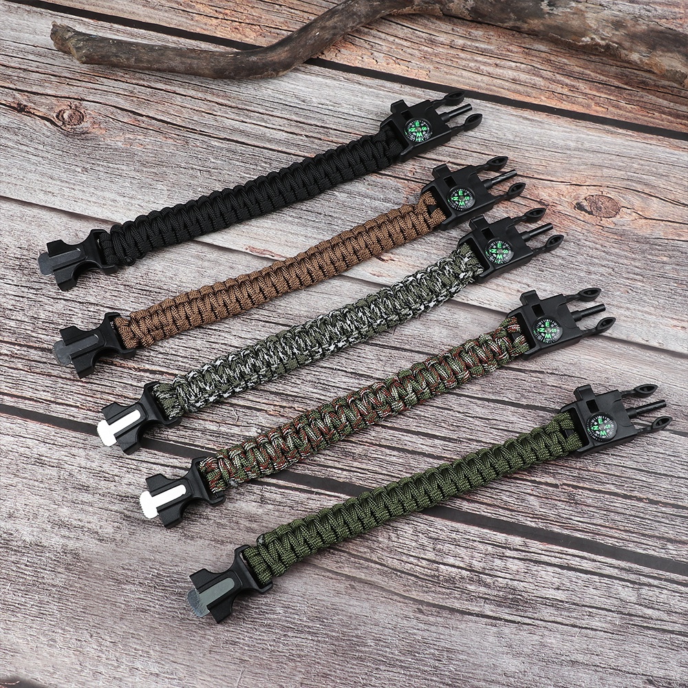 DAPHNE Rigid Buckle Umbrella Rope Bracelet Camping Chain Survival Bracelet Adventure 5 in 1 Lifeline Outdoor Multi-functional/Multicolor