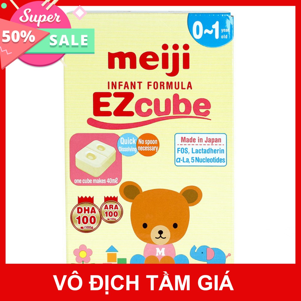 Sữa công thức Meiji số 0 432g dành cho trẻ 0-12 tháng Infant formula Ezcube (16 thanh)