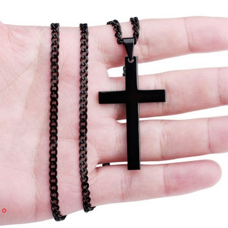 Vòng cổ dây chuyền nam thánh giá thánh giá bằng thép titan thời trang cho nữ