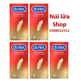Combo 5 Hộp Bao cao su SIÊU MỎNG Durex Fertherlite - 60 cái