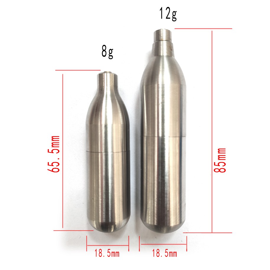 Xi lanh khí có thể nạp lại bằng thép không gỉ Các thông số kỹ thuật khác nhau