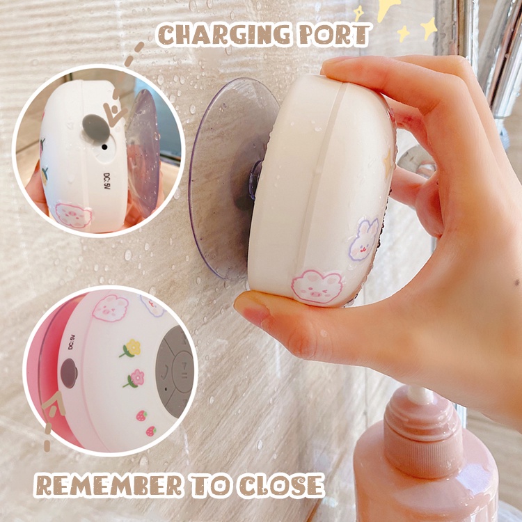 Loa không dây kết nối Bluetooth mini chống thấm nước in hình dễ thương