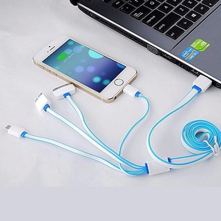 Cáp Sạc điện thoại Ipad máy tính bảng đa năng 4 Đầu Dây Rút Chống Rối (Nhiều màu) tốt nhất giá rẻ nhất