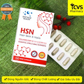 HSN Hair Skin & Nails - Hộp 30 viên uống Tăng cường sức đề kháng, cải thiện làn da khô, giảm mụn, mờ thâm - cvspharmacy