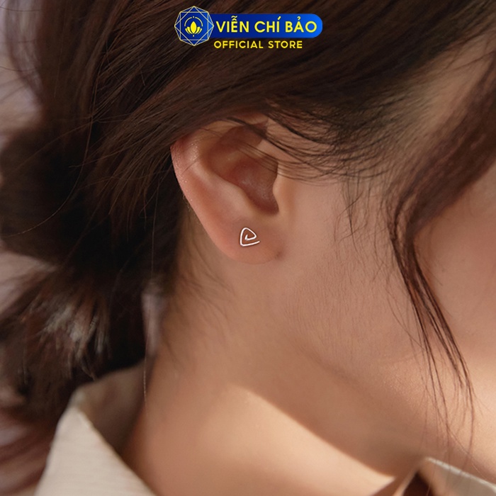 Bông tai bạc nữ xoắn tam giác cá tính chất liệu bạc 925 thời trang phụ kiện trang sức nữ Viễn Chí Bảo E030