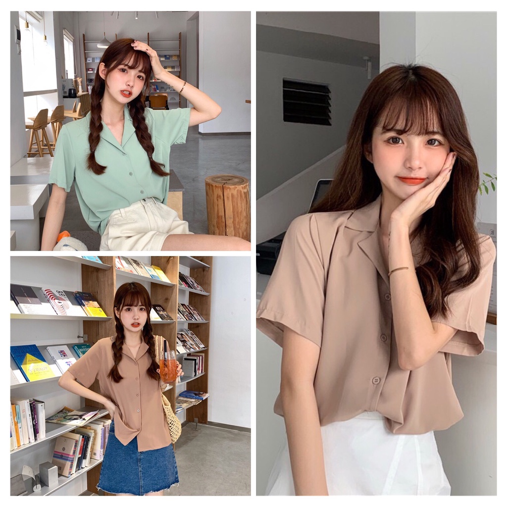 Áo sơ mi nữ ngắn tay công sở đi làm đi học Emilyshop