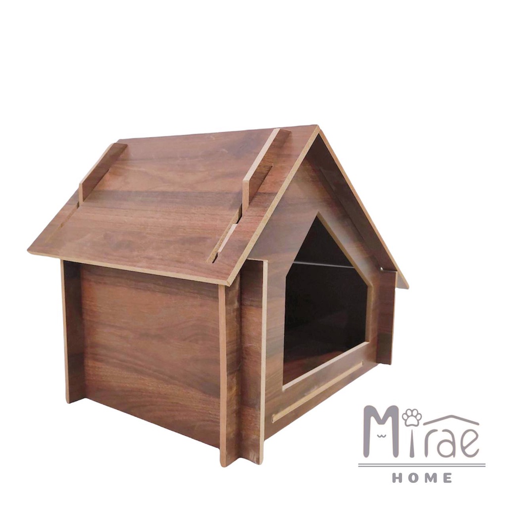 Nhà mèo, ổ mèo, ổ nằm gỗ MDF nhập khẩu cao cấp, dễ lắp ghép Size to phù hợp mèo 1-6kg Mirae Home MHCHPL03
